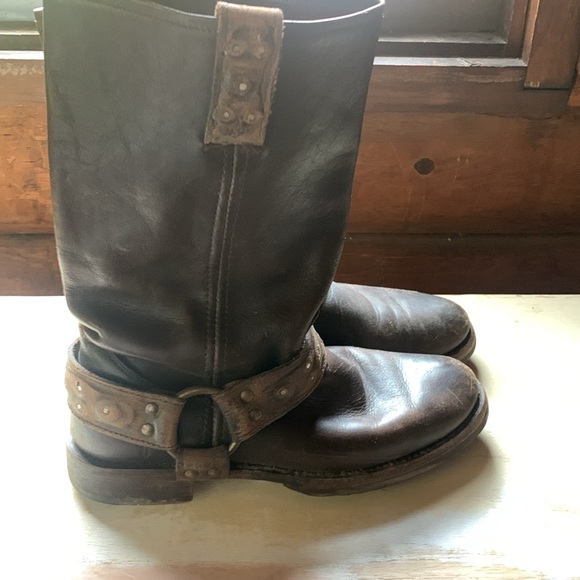 Frye for Free People harness boots with distressed studded detail RARE - Picture 3 of 9